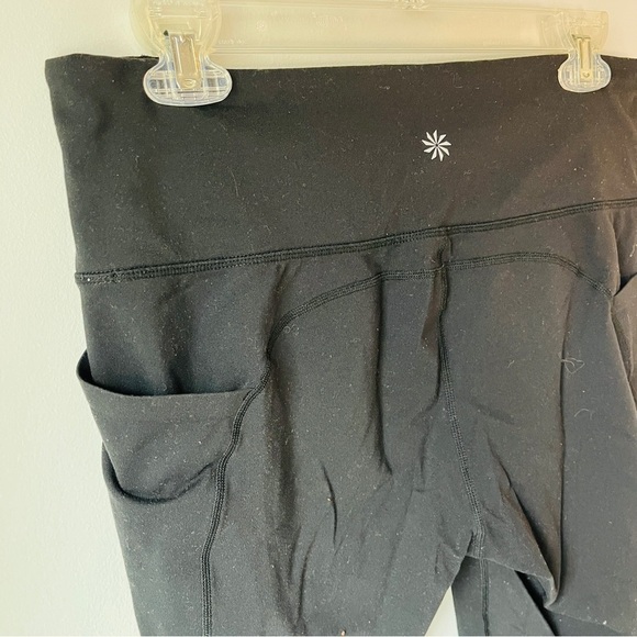 Athleta BLACK Mesh Side Panel Capri Leggings - Picture 9 of 9